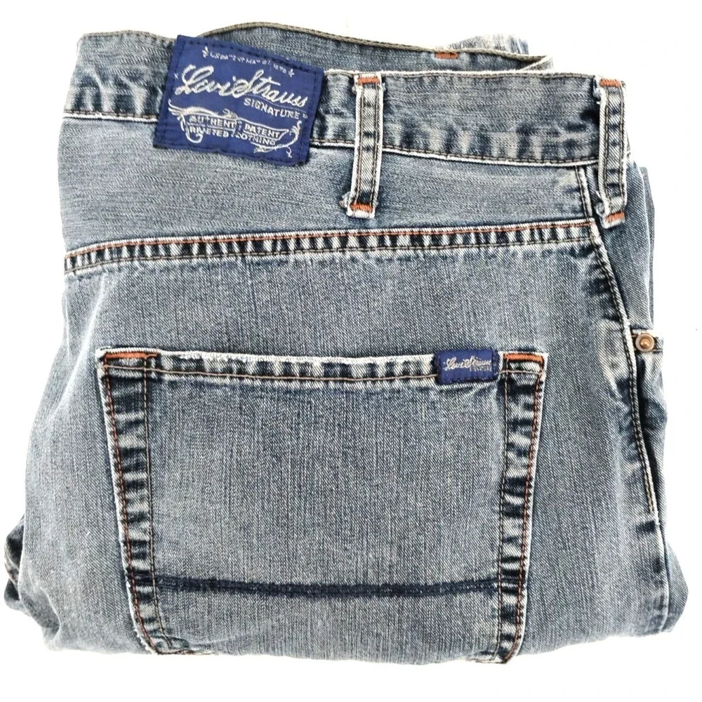 Levi's Signature Low Straight Button Fly Jeans Mens 42x32 Wide Leg Y2k 2006